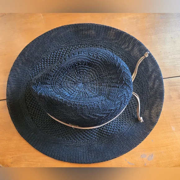 🖤 Grand C.C Women’s Black Crochet-Style Cowboy Hat – Western Boho - Picture 2 of 8